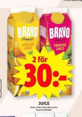 ICA Maxi Bravo juice erbjuda