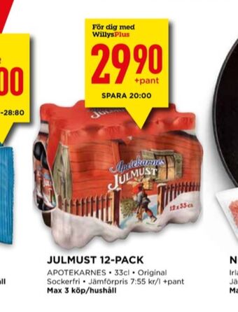Willys Apotekarnes julmust erbjuda