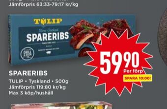 Willys Tulip spareribs erbjuda