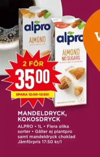 Willys Alpro mandeldryck erbjuda