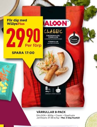 Willys Daloon vårrullar erbjuda