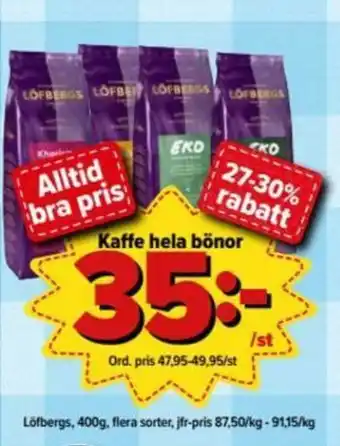 Kaffe hela bönor 400g