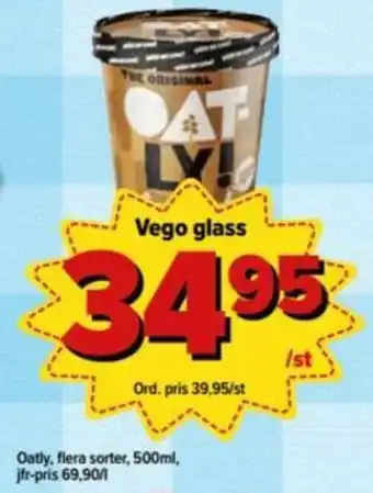 Östenssons Oatly Vego glass 500ml erbjuda