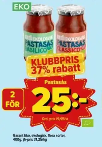 Garant Eko Pastasås 400g
