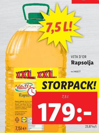 Lidl Rapsolja erbjuda