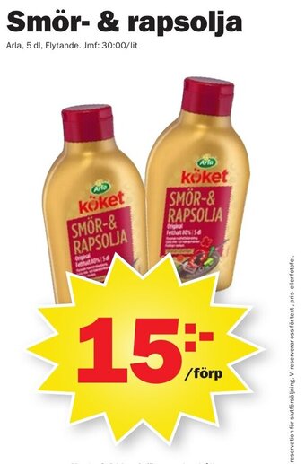 Pekås Smör-& Rapsolja erbjuda