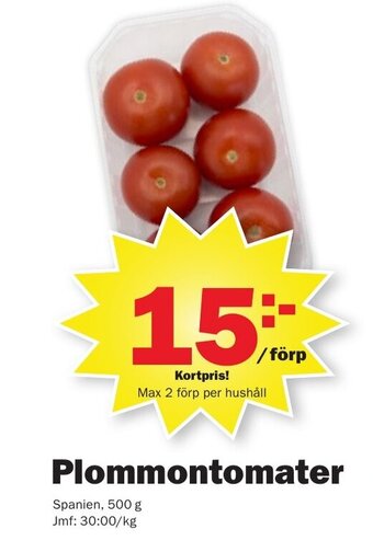 Pekås Plommontomater erbjuda