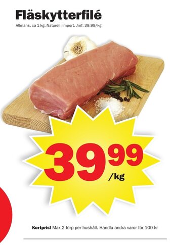 Pekås Fläskytterfilé erbjuda