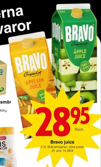 Matöppet Bravo juice erbjuda