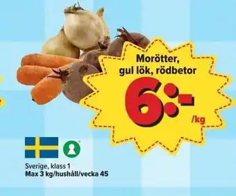 Mörotter gul lök, Rödbetor