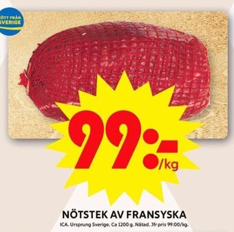 ICA Maxi Nötstek Av Fransyska erbjuda