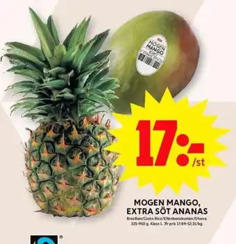 ICA Maxi Mogen Mango, Extra Söt Ananas erbjuda