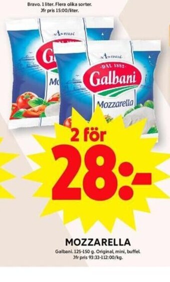 ICA Maxi Mozzarella erbjuda