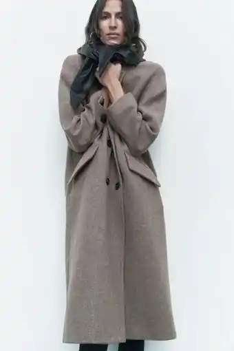 Oversize wool blend minimalist coat