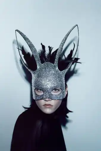 ZARA Rhinestone feather mask with ears erbjuda