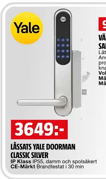 Bauhaus Låssats yale doorman classic silver erbjuda