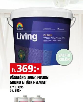 Väggfärg living fusion grund & täck helmatt