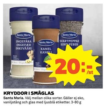 Coop Extra Kryddor i småglas erbjuda