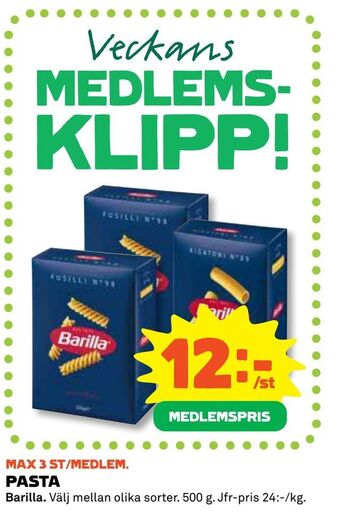 Coop Konsum Pasta erbjuda