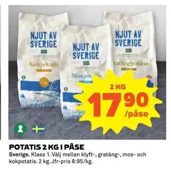 Coop Extra Potatis 2 kg i påse erbjuda