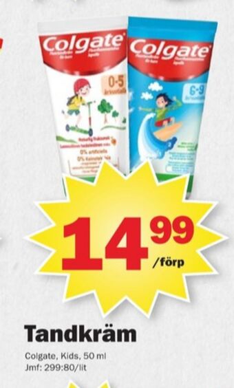 Pekås Colgate tandkräm erbjuda