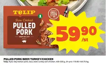 Coop Daglivs Pulled pork/beef/turkey/chicken erbjuda