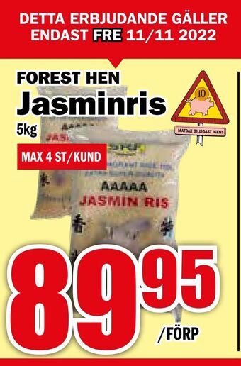 Matdax Jasminris erbjuda