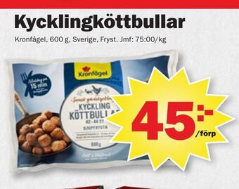 Pekås Kycklingköttbullar erbjuda