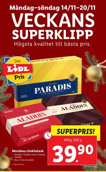 Lidl Marabou Chokladask erbjuda