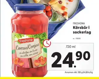 Lidl Freshona Körsbär i sockerlag erbjuda