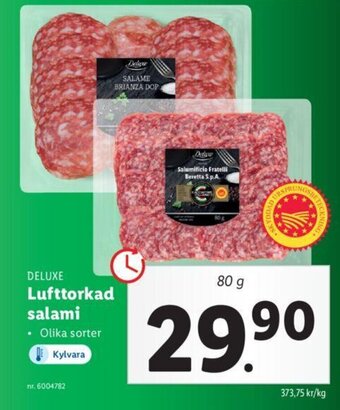 Lidl Deluxe Lufttorkad salami erbjuda