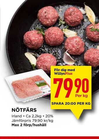 Willys Nötfärs erbjuda