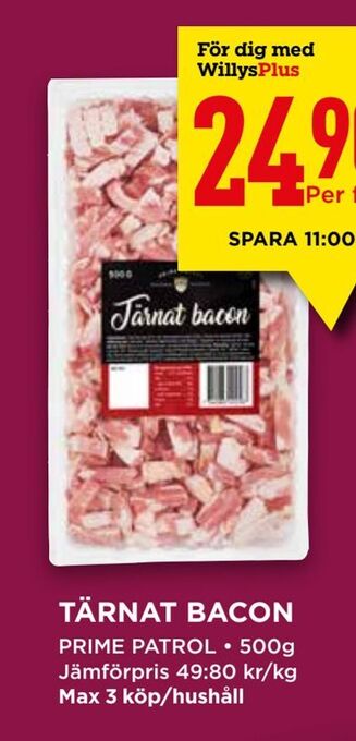 Willys Tärnat bacon erbjuda