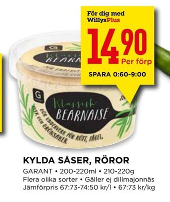 Willys Kylda såser, röror erbjuda