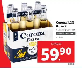 Lidl Corona 3,2 % 6-Pack erbjuda