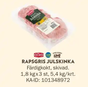 Snabbgross Rapsgris Julskinka erbjuda