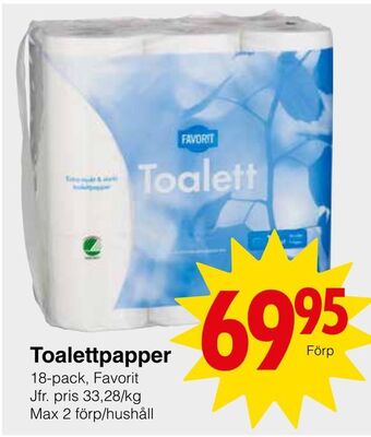 Matöppet Toalettpapper erbjuda