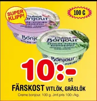 Färskost vitlök, gräslök