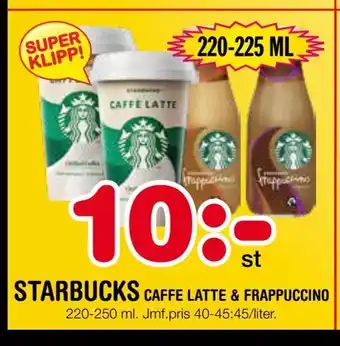 Nya Pulsen Starbucks caffe latte & frappuccino erbjuda