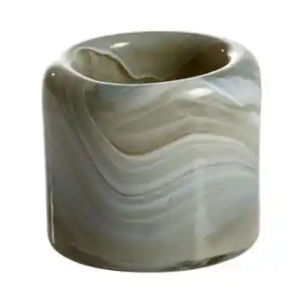 Puro ljuslykta beige 9x9 h9cm 100% munblåst glas