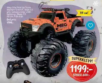 Leklust Meg-zilla pick up truck erbjuda