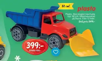 Plasto stor plogbil med tysta hjul