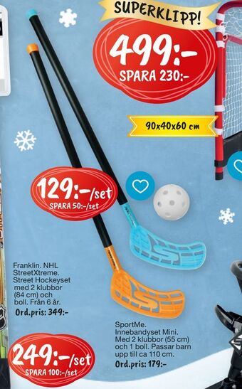 Leklust Sportme innebandyset mini erbjuda