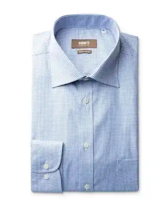 Ströms Regular fit dogtooth cotton shirt blue erbjuda