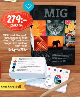 Bo Ohlsson MIG Svart. Kompakt Kunskapsspel erbjuda