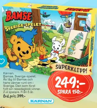 Bo Ohlsson Kärnan. Bamse. Sverige-Spelet erbjuda