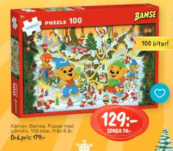 Kärnan. Bamse. Pussel med Julmotiv