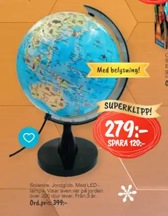 Science Jordglob Med LED-Lampa