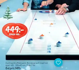 Bo Ohlsson Curling/Shuffleboard. Bordsvariant Med Två Spel i Ett erbjuda