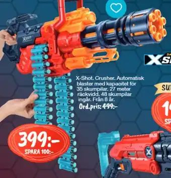 X-Shot. Crusher. Automatisk Blaster Med Kapacitet För 35 Skumpilar